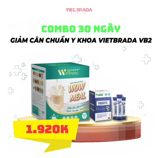 Combo 30 ngày Giảm cân, giảm béo chuẩn Y khoa Vietbrada VB2